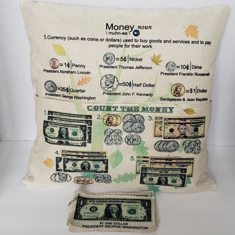 Children's learning money pillow
